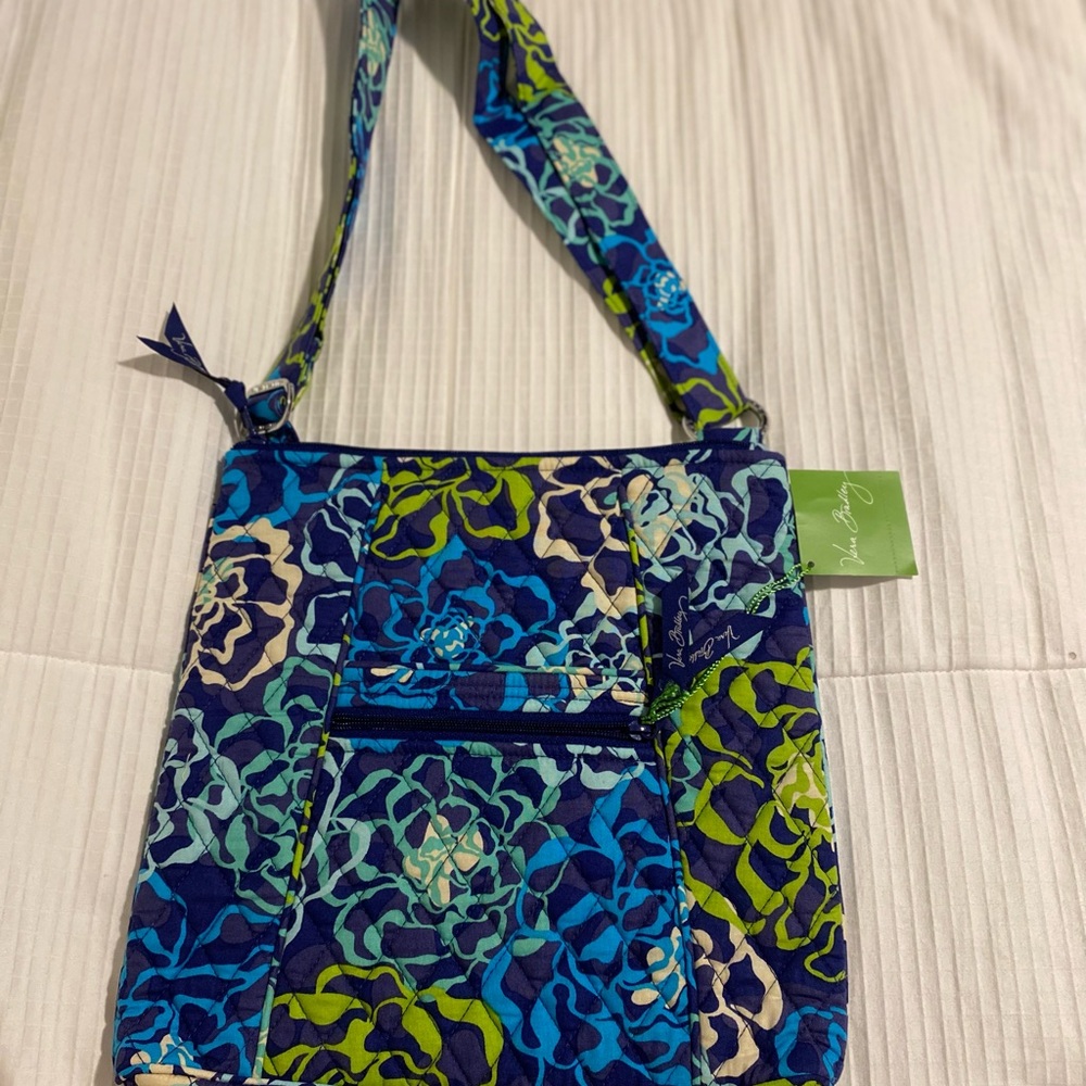 Vera Bradley Hipster Katarina Blues Blue and Green Floral Women's crossbody Bag
